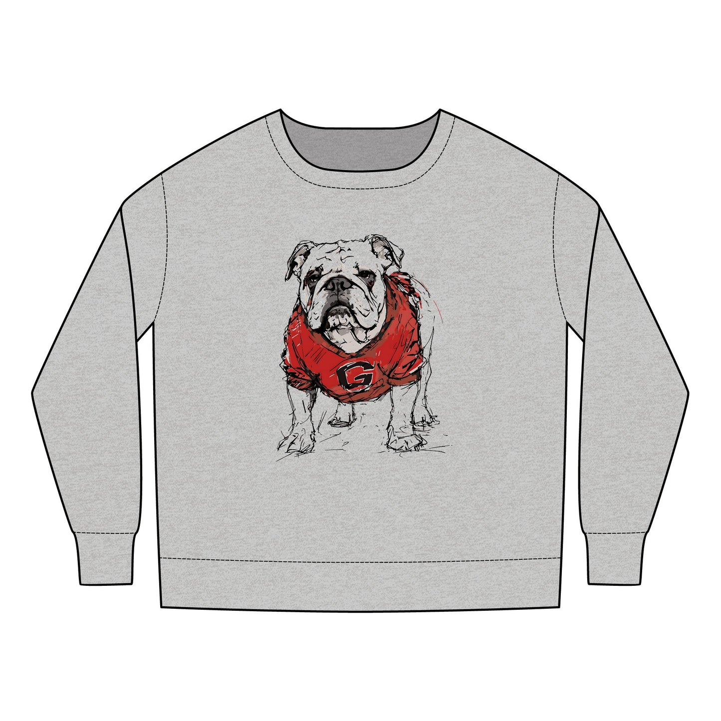 Toddler Painted Bulldog in Color Sweatshirt