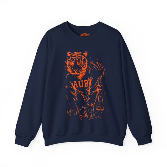 Adult Painted Auburn Tiger Sweatshirt