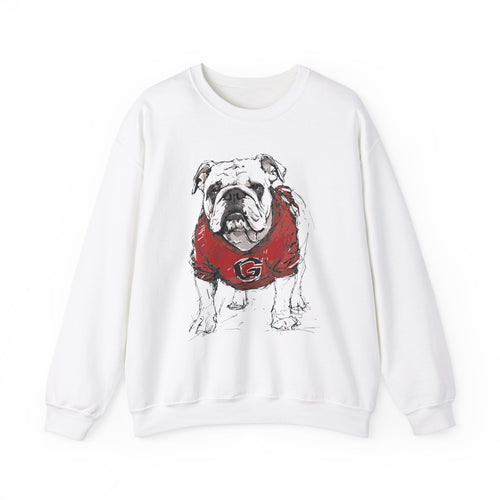 Adult Georgia Bulldogs crewneck sweatshirt in white