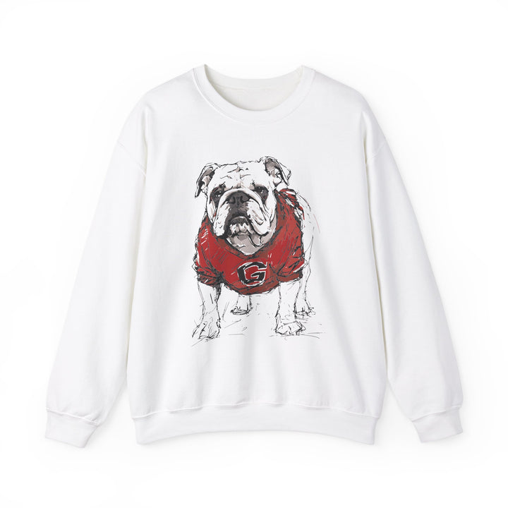 Adult Georgia Bulldogs crewneck sweatshirt in white