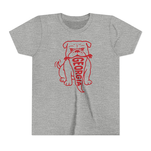 Front view of Georgia Bulldog toddler t-shirt in grey