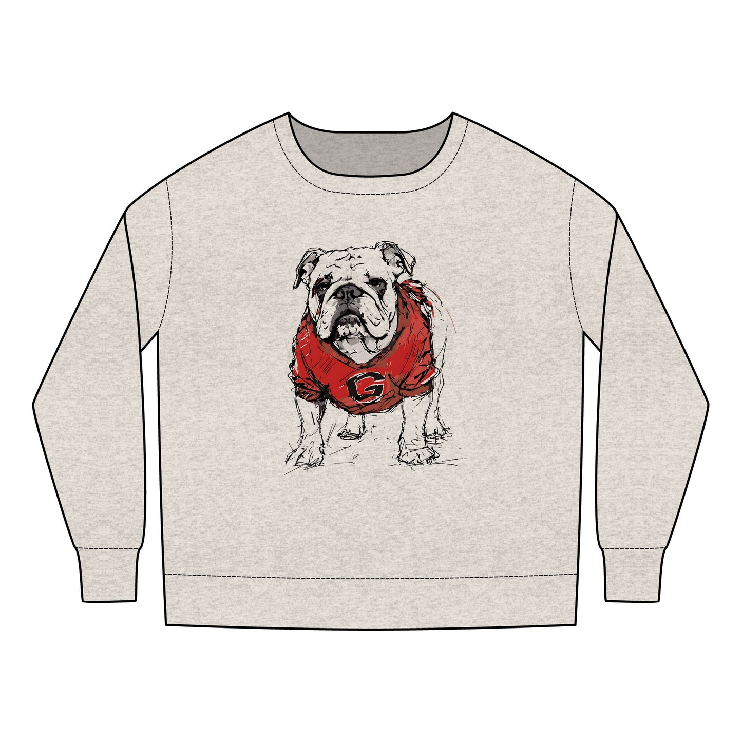 Toddler Painted Bulldog in Color Sweatshirt