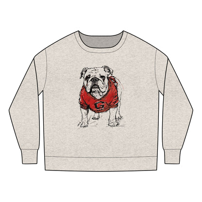 Toddler Painted Bulldog in Color Sweatshirt