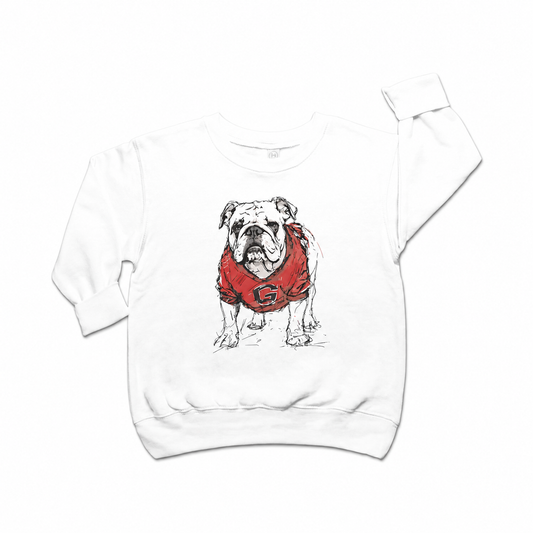 Toddler Painted Bulldog in Color Sweatshirt