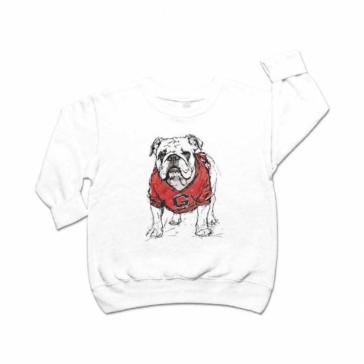 Toddler Painted Bulldog in Color Sweatshirt