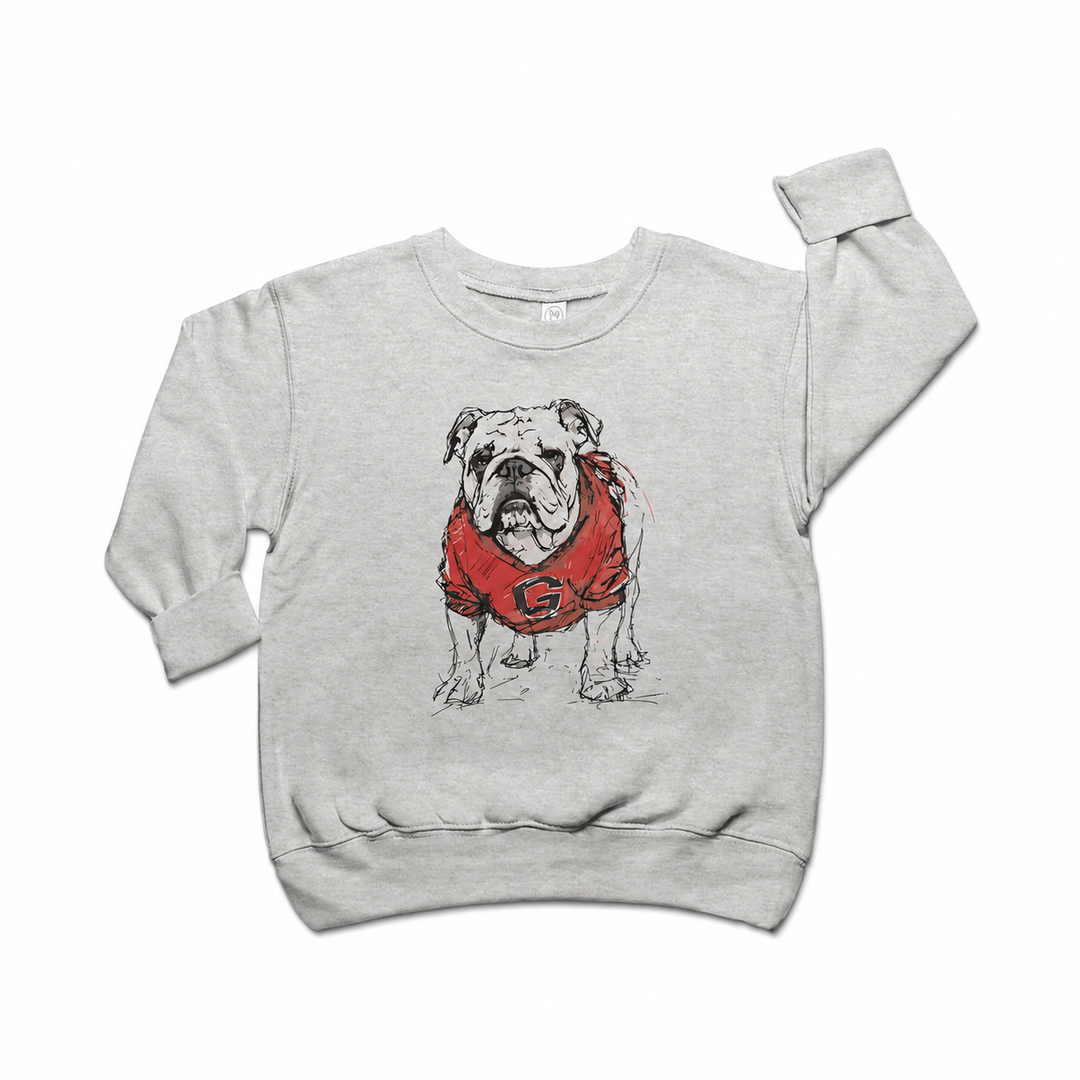 Toddler Painted Bulldog in Color Sweatshirt
