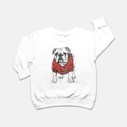 Toddler Painted Bulldog in Color Sweatshirt
