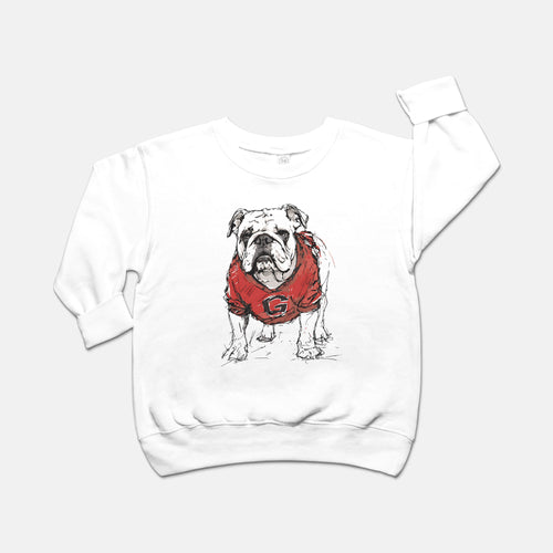 Toddler Painted Bulldog in Color Sweatshirt