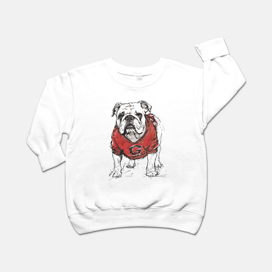 Toddler Painted Bulldog in Color Sweatshirt