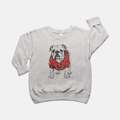 Toddler Painted Bulldog in Color Sweatshirt