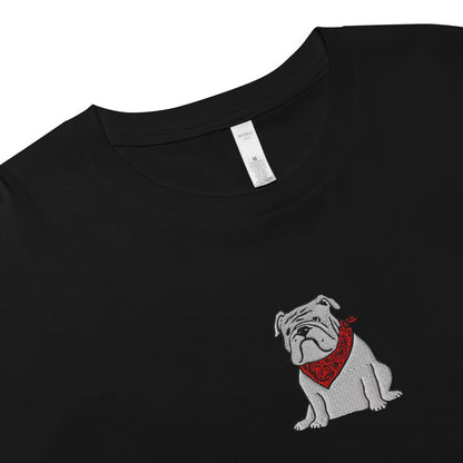 Adult Embroidered Bulldog Crop Top
