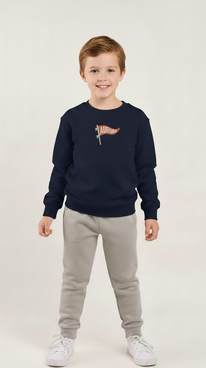 Kids (5T-XL) Embroidered Auburn Pennant Sweatshirt