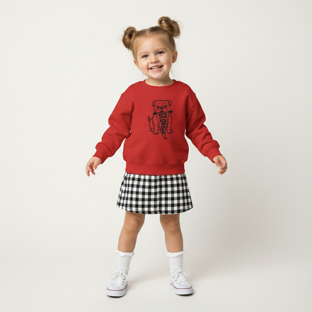 Toddler Georgia Bulldog Pennant Sweatshirt