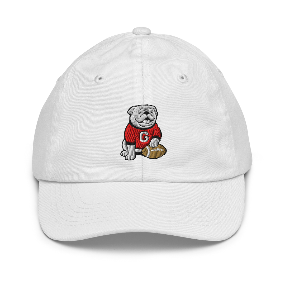 Toddler Georgia Bulldogs embroidered baseball cap in white
